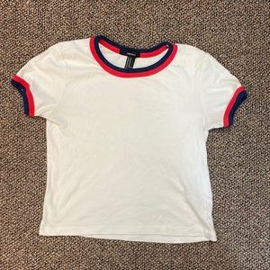Forever 21 white crop T-shirt top size medium